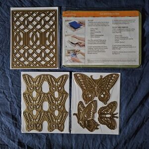 NEW ANNA GRIFFIN BUTTERFLY CUT & EMBOSS DIE SET OF 5 W/ Emboss Mat NEW‎ RARE